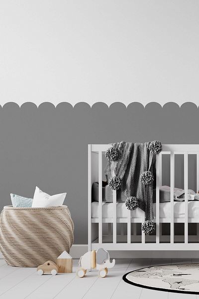 212shop Boho Bohemian Style Decorative Fence Detailed Wavy Children's Teen Room Wall Decorative Sticker