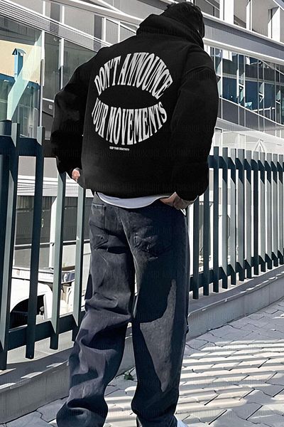 Millionaire Мъжки суитшърт с качулка и качулка Oversize - свободна кройка с 3 повдигнати нишки