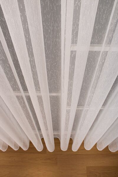 Evdepo Home Taç Pilesiz Düz Dikim, Ekstrafor Büzgü, Tül Perde Tek Kanat - Ekru