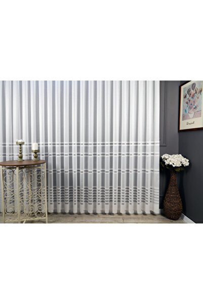 Evdepo Home Sconce Knitted Regular Pleat Tulle Curtain, Single Wing - Ecru Options Available