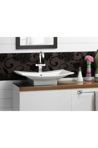 Turkuaz Bella Tezgahüstü Lavabo 70x45 cm (Duvara Sıfır Lavabo)