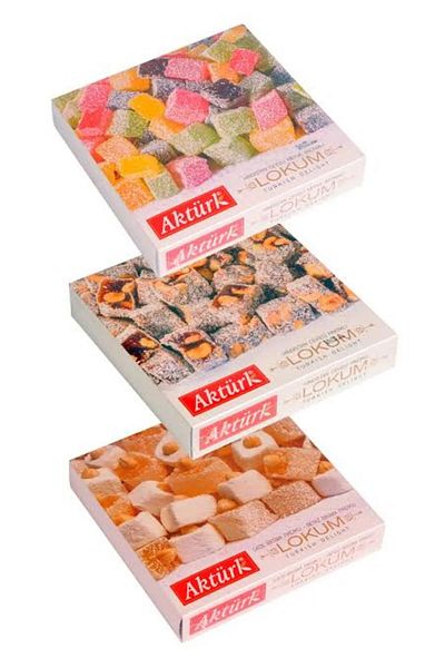 Aktürk Magnificent Gift Turkish Delight - Set of 3 300Gr, Holiday Double Roasted, Coconut Snack