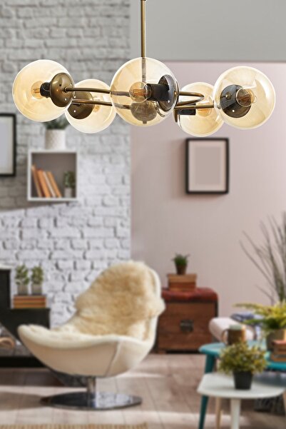 Begüsa Dönence 5.li Avize Eskitme Bal Cam