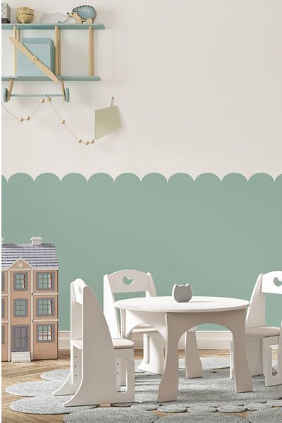 212shop Boho Bohemian Style Decorative Fence Detailed Wavy Children's Teen Room Wall Decorative Sticker