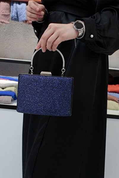 ROZA CANTA Lacivert Simlikum Kadın Abiye , Clutch Gece Çantası