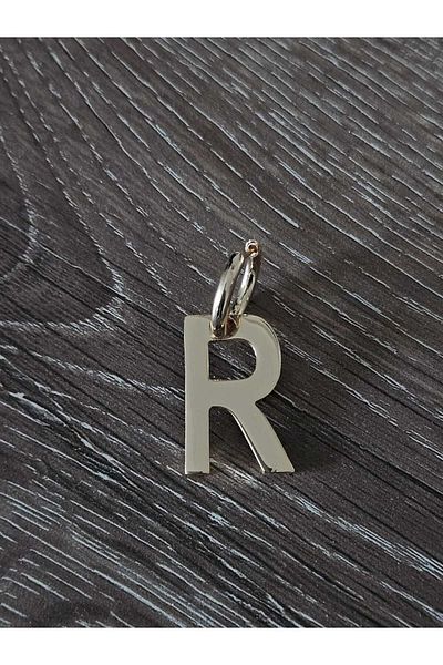 misstakıjewerly GOLD COLOR R LETTER STEEL EARRING