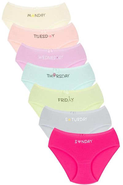 Newlilla 007 Girl Mix Color 7er-Pack bedruckte Höschen V2