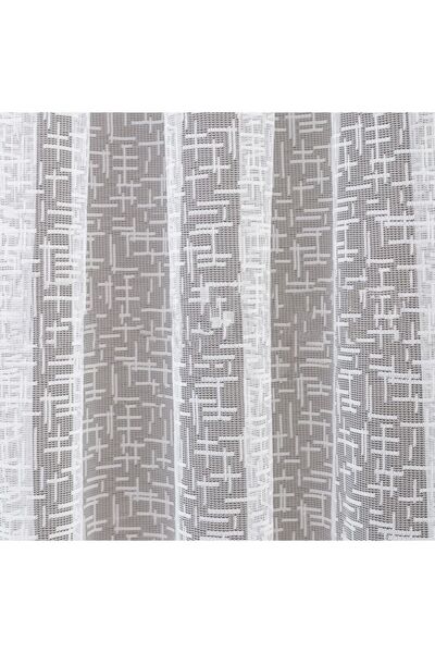 Evdepo Home Crown Geometric Pattern Sparse Pleat, Tulle Curtain Single Wing - Ecru