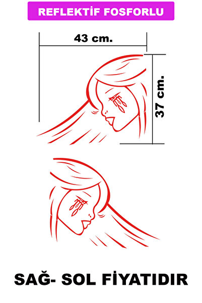 pozantiaksesuardunyasi YAN CAM AĞLAYAN KIZ STİCKER YAPIŞTIRMA ETİKET TRANSİT,...