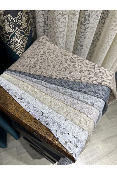 Evdepo Home Kaşmir Örme 1/3 Sık Pile, Tül Perde Tek Kanat - Bej