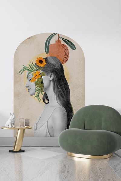 212shop Abstract Bohemian Style Oval, Modern, Arch, Self-Adhesive Decorative Wall Sticker