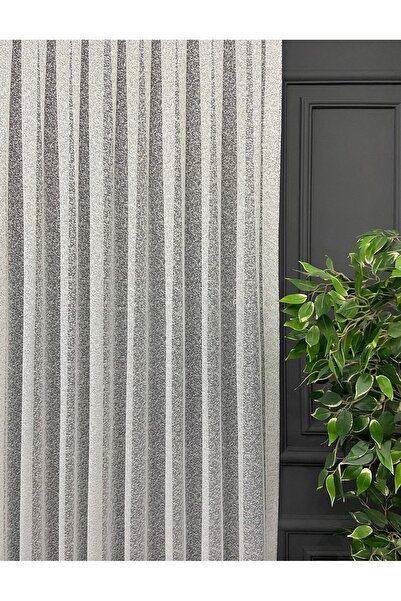 Evdepo Home Ecru Color Sand Pattern Knitted Sewing on Tulle and Extrafor Shirring