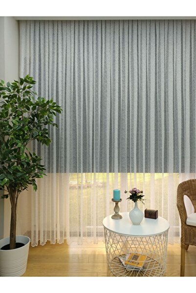 Evdepo Home Crown Ready to Use Sparse Pleat Tulle Curtain Single Wing