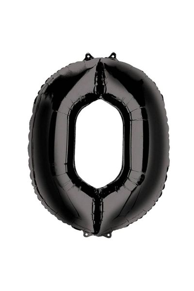 parti sürprizi Black 0 Number Foil Balloon 100 Cm 1 Piece