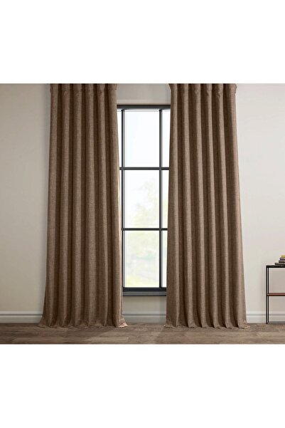 Evdepo Home Taç Kakao Keten Blackout Karartma 1/2,5 Normal Pileli Fon Perde, ...