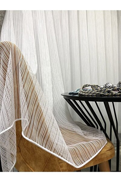 Evdepo Home تاج جاهز للاستخدام، ستارة من التول المخطط المسطح بدون طيات، جناح ...