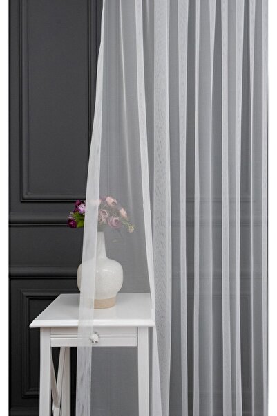 Evdepo Home Ready to Use Sparse Pleat Grek Tulle Curtain Single Wing