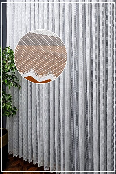 Evdepo Home Crown Ready to Use Tight Pleat Tulle Curtain Single Wing