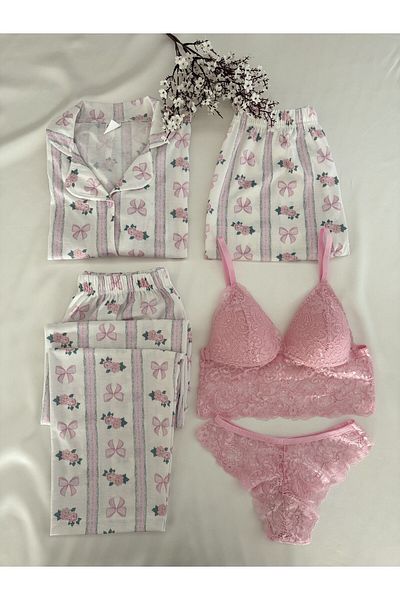 MH Moony Homewears Set de lenjerie de pijamale pentru fete Pinterest din 5 piese