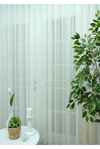 Evdepo Home Crown Ready to Use Tight Pleat Voile Tulle Curtain Single Wing