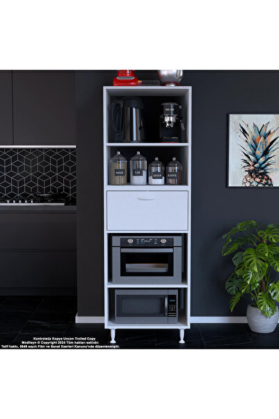 Modilayn SİLVA LOYA 59,6 x 194,6 x 56 cm Tek Kapaklı Ankastre Fırın Ve Mutfak Dolabı