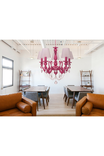 Umur Aydınlatma Bella Retro 5'Li Fuşya Abajurlu Avize