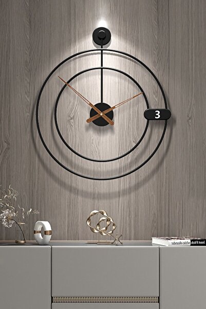 AGA KONSEPT Sirius During 60 Cm Siyah Modern Dekoratif Duvar Saati