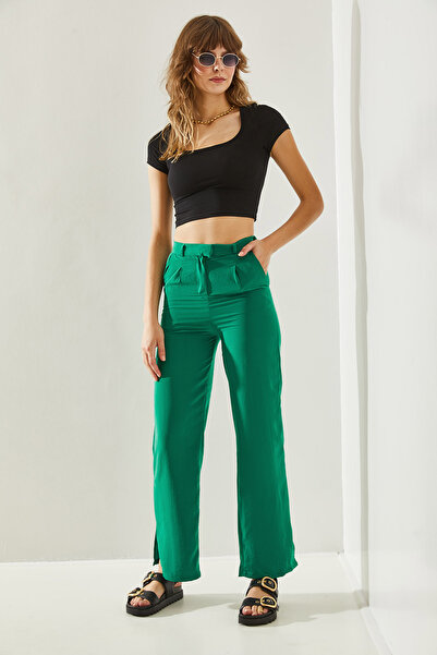 Bianco Lucci Women's Wide Leg and Hook Trousers -60251180