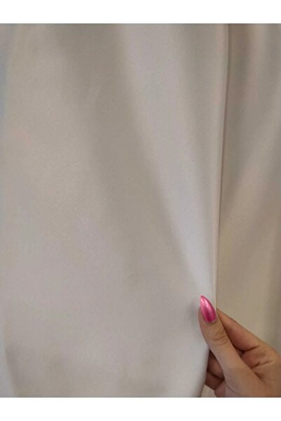 Evdepo Home Crown Satin Sunshade Curtain Plain Stitching, Single Wing - Cream