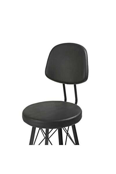 bluetick 4 Adet 65cm Metal Ayaklı Deri Eyfel Bar Sandalyesi Taburesi Sc009
