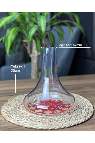 Argus Kırmızı Dekorlu Cam Şise