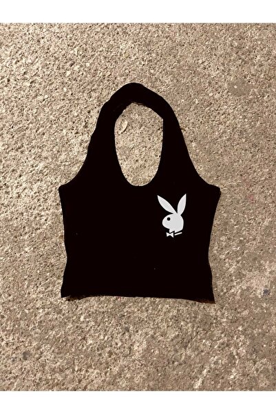 MAYDAY CULTURE بلوزة هالترنيك برباط أسود