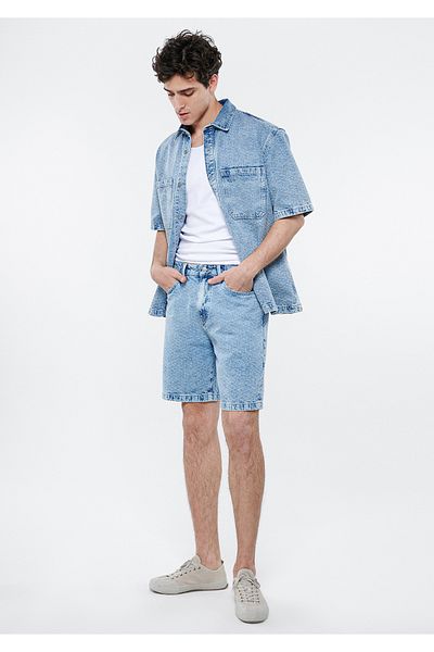 Mavi Chicago Terranean Jacquard Denim Shorts 0410397-85228