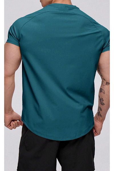 GHASSY CO. Ghassy Co. Ανδρικό Running Sports Raglan Oval Cut χτενισμένο βαμβακερό μπλουζάκι