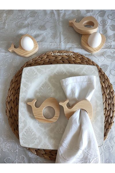 Köksal atölye 6-Piece Whale Model Napkin Ring, Napkin Ring