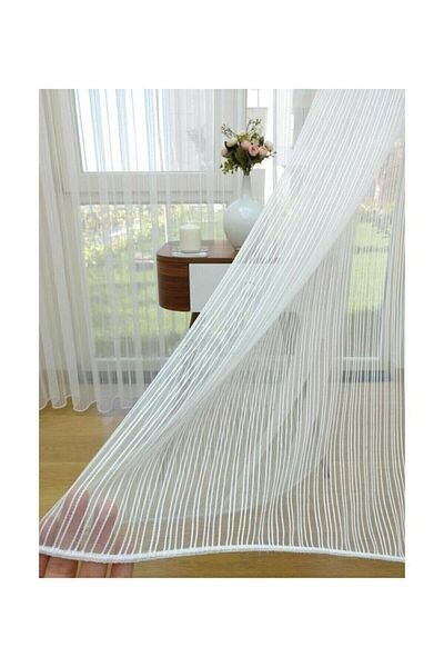 Brillant Striped Tulle Curtain 1/1 Sparse Pleat