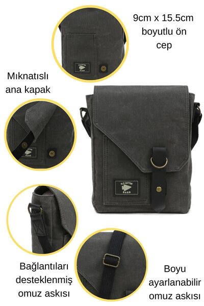 Old Cotton Cargo 7059 S Pretty Waterproof Fabric Shoulder - Mini Laptop - Messenger Bag