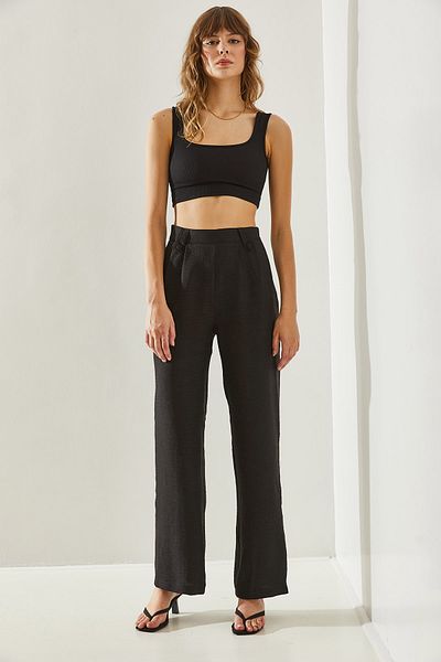 Bianco Lucci Beschichtete Damenhose mit Knöpfen -60251181