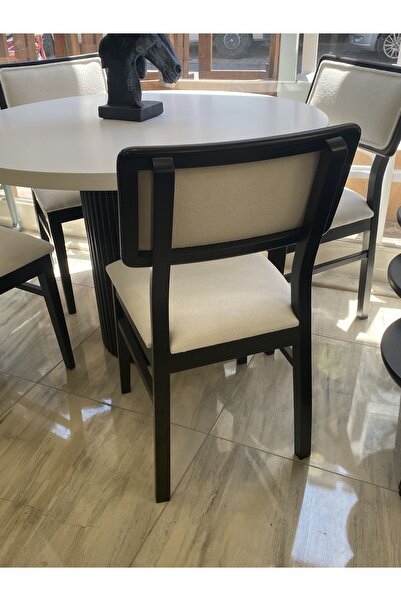 Alaylı Mobilya Koltuk Döşeme Lizbon (4 ADET) Ahşap Sandalye - Siyah Mutfak Sandalyesi