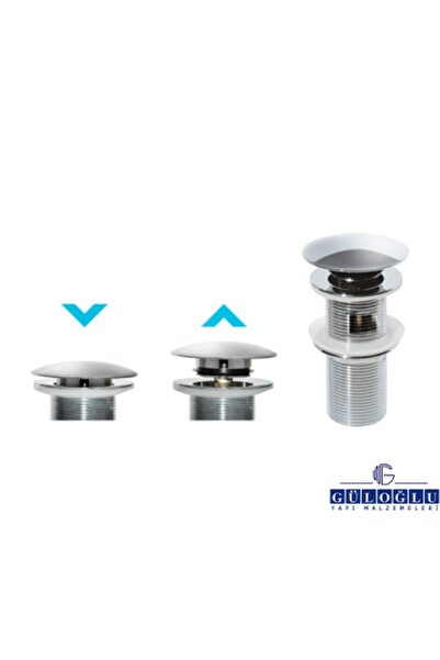 Turkuaz Yuvarlak Aç / Kapa Lavabo Süzgeci Krom Kaplamalı 11 cm
