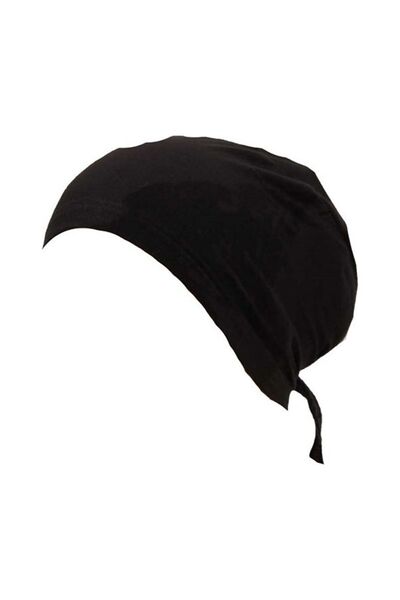 Aydın Bone Μαύρο χτενισμένο βαμβακερό καπέλο με ραφές