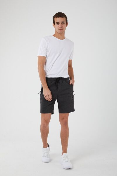 UNIQROY Erkek Şort Antrasit Regular Fit Esnek Belli Fermuarlı Yan Ve Arka Cep