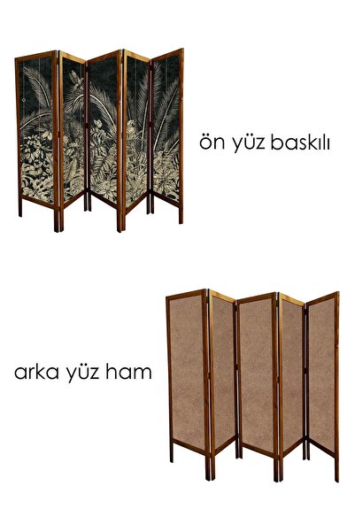 Modacanvas 5 Kanat Masif Ahşap Paravan