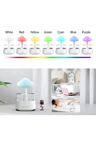 IT SMART Hava Nemlendirici mantar 450ML  7 Renk LED Işıklı Bulut Yağmur
