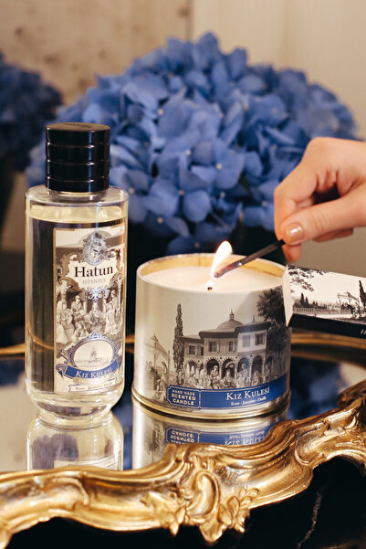 HATUN İstanbul Kız Kulesi  Özel Tasarım Baskılı Yuvarlak Metal Kutuda Kokulu ...