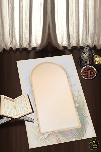 Talia Home Digital Printed Prayer Rug Washable Non-Slip Based Prayer Rack