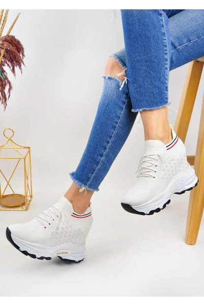 Generic Brand Women's knitted platform heel sneakers