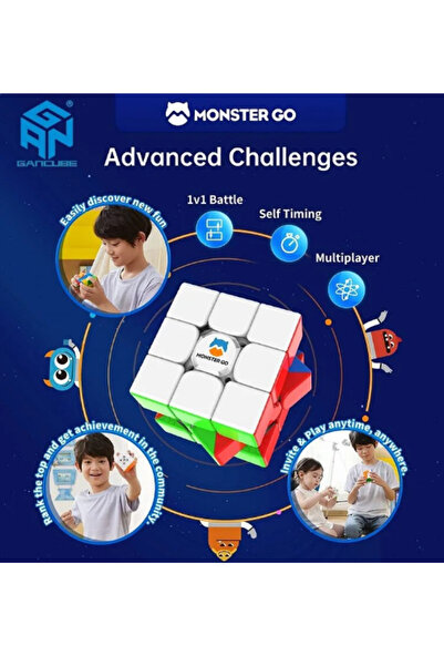 LRS STORE Orijinal Gan Monster Go Mıknatıslı Rubik Küp Manyetik Zeka Küpü MG 3x3