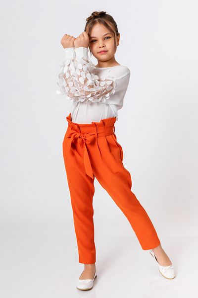 incity Girl's Stripe Belted Straight Leg Trousers