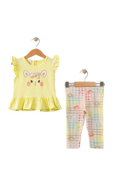 WOW LANUGO Baby Girl Summer Top and Bottom Set Printed - Bow